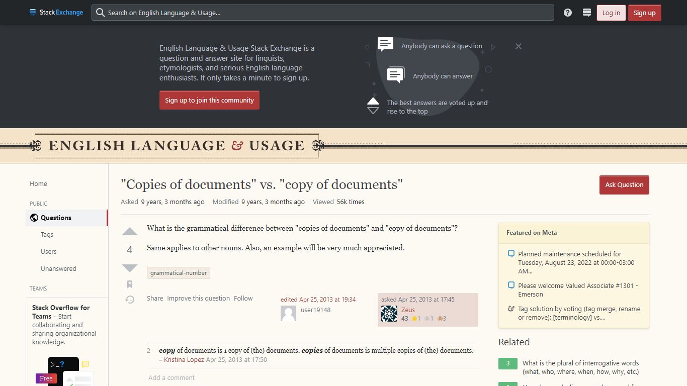 grammatical number - "Copies of documents" vs. "copy of documents ...